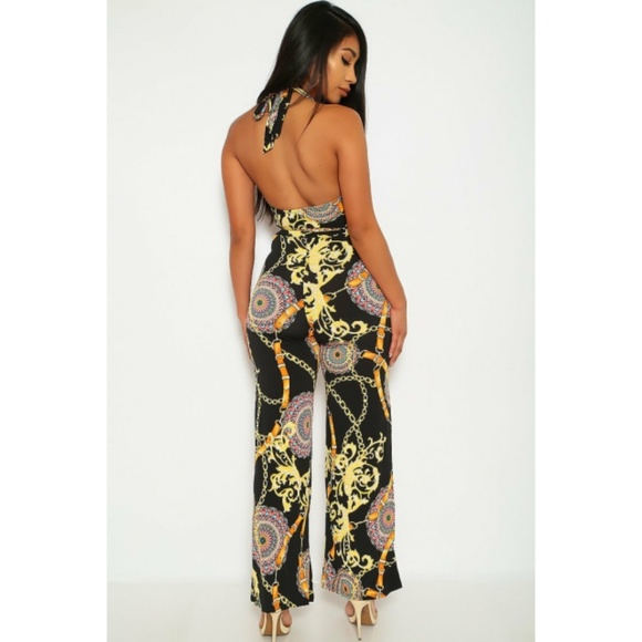 Halter Jumpsuit-Black - Picture 3 of 5